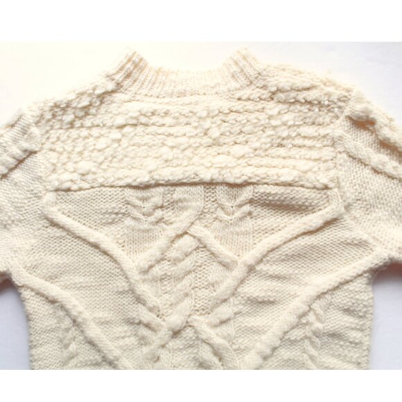 Isabel Marant Étoile Ryder Bouclè Trim Cable-Knit Wool Sweater / FR 38 / Cream - Picture 7 of 10